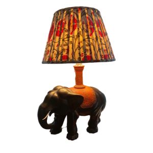 Cinnabar Elephant Table Lamp Japan 