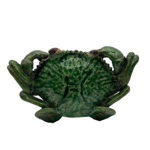 Antique Wall Pocket Green Pottery Crab - CHINA