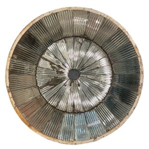 Chandelier Mirrored Ceiling Inset Pendant Faceted Ribbed 31 inch diameter 